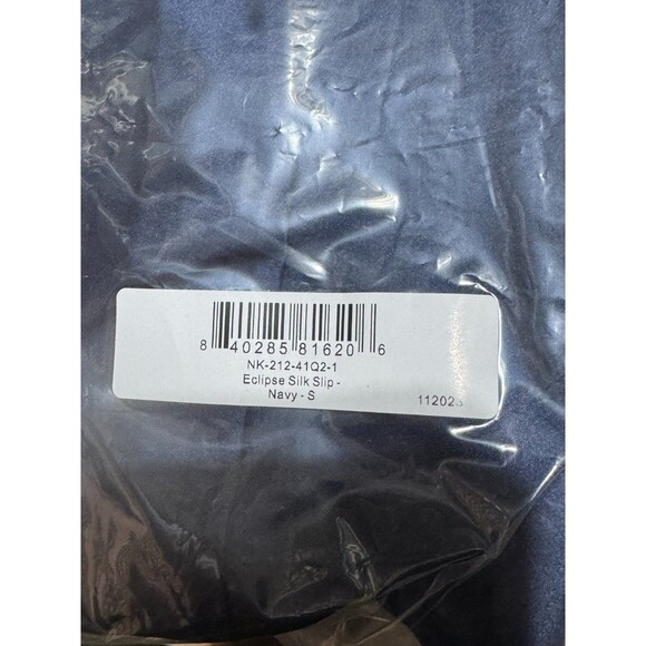 Negative Underwear Eclipse Silk Slip Dress Small Navy MSRP $198 - Picture 5 of 5